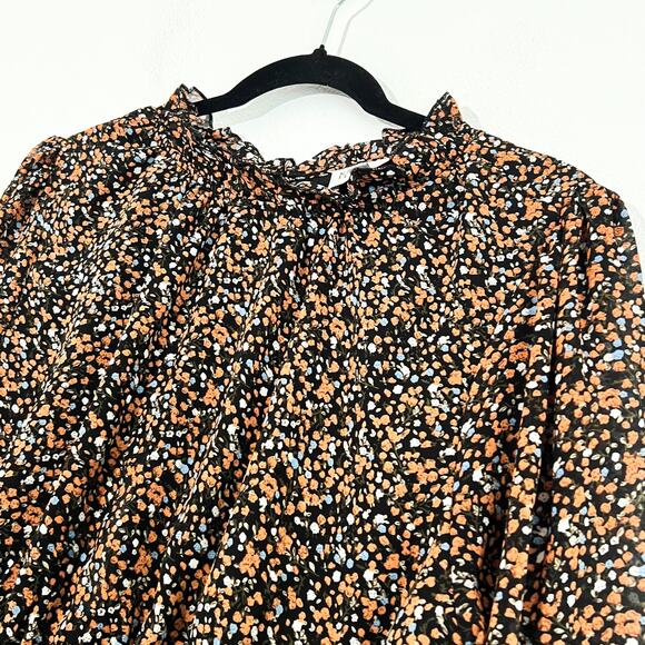 Hayden Dress Womens L Dark Ditsy Floral Cottagecore Party Boho Chiffon Dressy - Picture 3 of 7